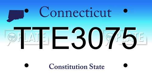 TTE3075 Connecticut License Plate