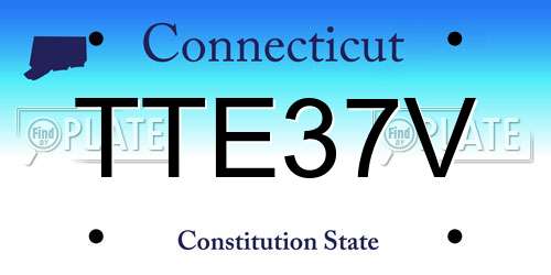 TTE37V Connecticut License Plate