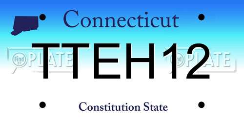 TTEH12 Connecticut License Plate