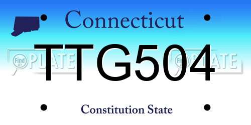 TTG504 Connecticut License Plate