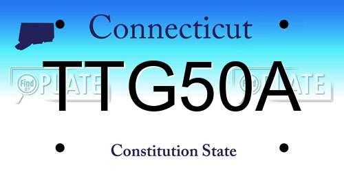 TTG50A Connecticut License Plate