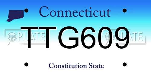 TTG609 Connecticut License Plate