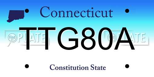 TTG80A Connecticut License Plate