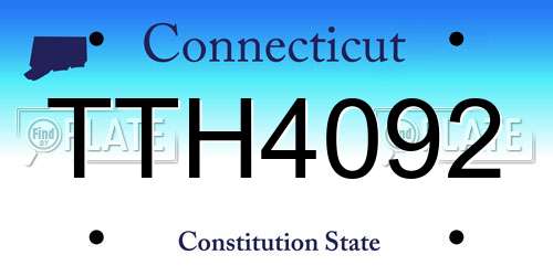 TTH4092 Connecticut License Plate
