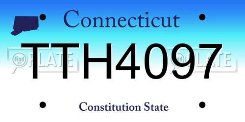 TTH4097 Connecticut License Plate