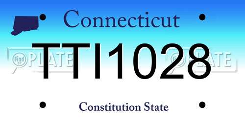 TTI1028 Connecticut License Plate