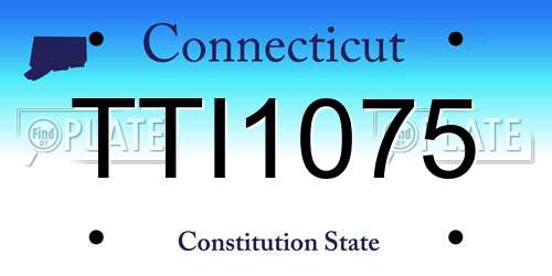 TTI1075 Connecticut License Plate