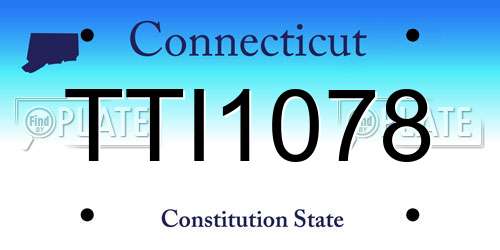 TTI1078 Connecticut License Plate