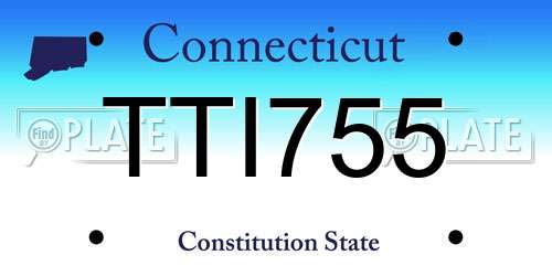 TTI755 Connecticut License Plate