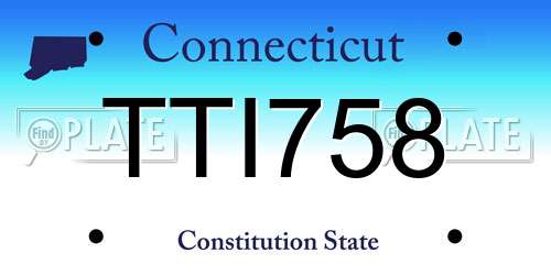 TTI758 Connecticut License Plate