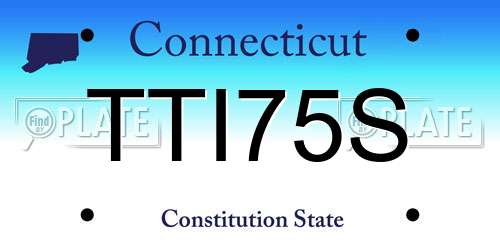 TTI75S Connecticut License Plate