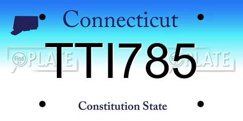 TTI785 Connecticut License Plate