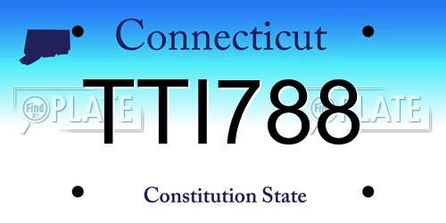 TTI788 Connecticut License Plate