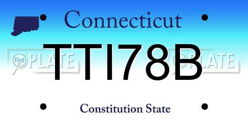 TTI78B Connecticut License Plate