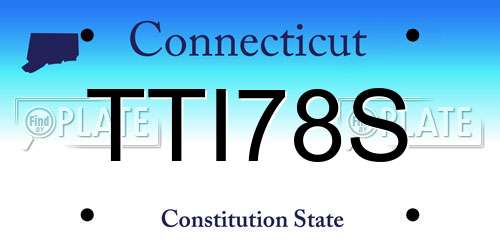 TTI78S Connecticut License Plate