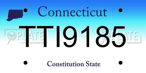 TTI9185 Connecticut License Plate