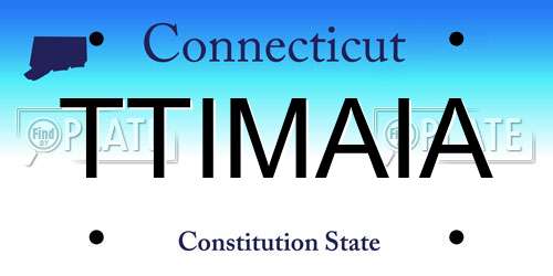 TTIMAIA Connecticut License Plate