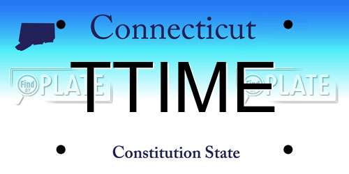 TTIME Connecticut License Plate