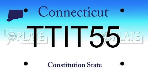 TTIT55 Connecticut License Plate
