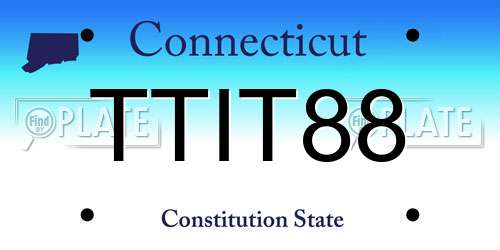 TTIT88 Connecticut License Plate