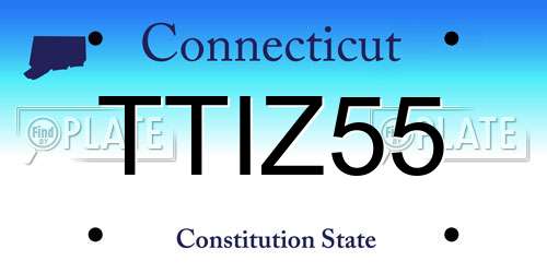 TTIZ55 Connecticut License Plate