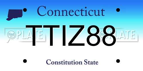 TTIZ88 Connecticut License Plate