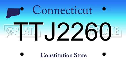 TTJ2260 Connecticut License Plate