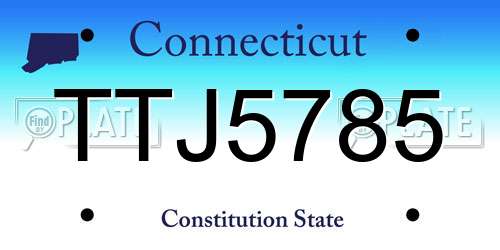 TTJ5785 Connecticut License Plate