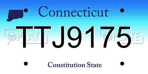 TTJ9175 Connecticut License Plate