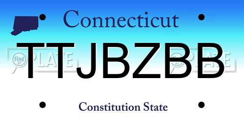 TTJBZBB Connecticut License Plate