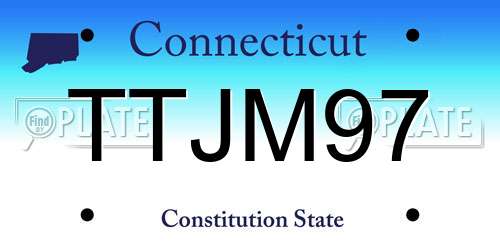 TTJM97 Connecticut License Plate