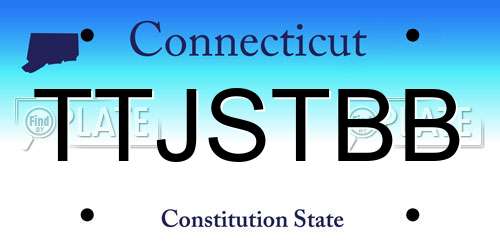 TTJSTBB Connecticut License Plate