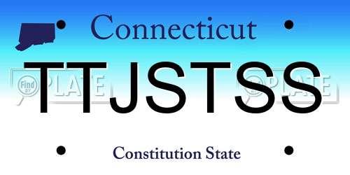 TTJSTSS Connecticut License Plate