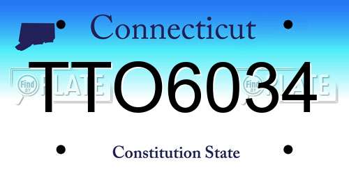 TTO6034 Connecticut License Plate