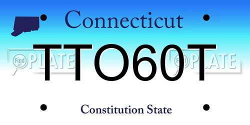 TTO60T Connecticut License Plate