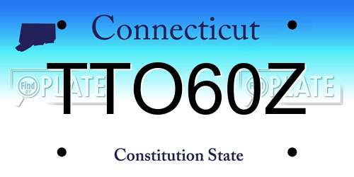 TTO60Z Connecticut License Plate