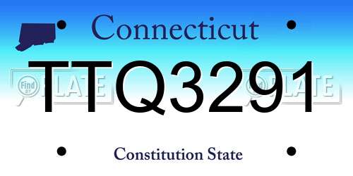 TTQ3291 Connecticut License Plate