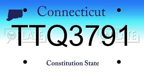 TTQ3791 Connecticut License Plate