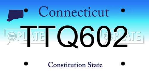 TTQ602 Connecticut License Plate
