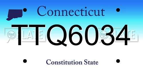 TTQ6034 Connecticut License Plate