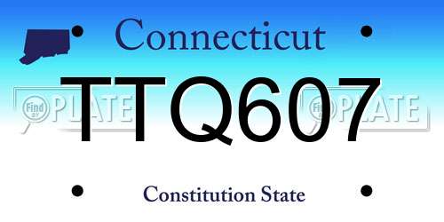 TTQ607 Connecticut License Plate