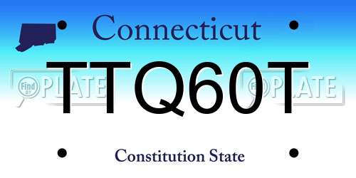 TTQ60T Connecticut License Plate