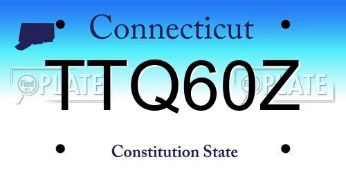 TTQ60Z Connecticut License Plate