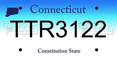 TTR3122 Connecticut License Plate