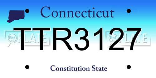 TTR3127 Connecticut License Plate