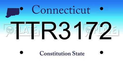 TTR3172 Connecticut License Plate