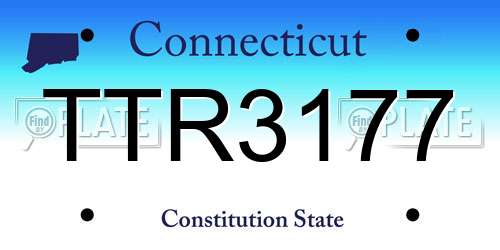 TTR3177 Connecticut License Plate