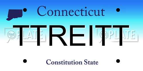 TTREITT Connecticut License Plate