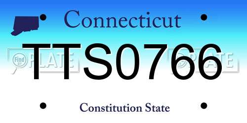 TTS0766 Connecticut License Plate