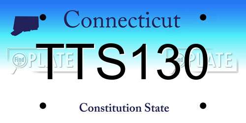 TTS130 Connecticut License Plate
